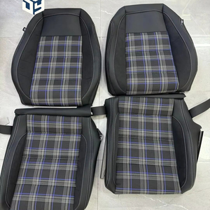 Ensemble complet de housses de siège de voiture en cuir nappa avec logo personnalisé, confortable et élégant, pour <span class=keywords><strong>Volkswagen</strong></span> <span class=keywords><strong>Golf</strong></span> - Product Image 1