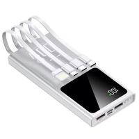 Batterie de secours Offre Spéciale Mini Portable intégré dans quatre câbles chargeur 20000mAh double ports USB batterie externe avec écran LCD intelligent