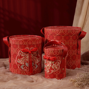 Bán Buôn Sang Trọng Tiên Tiến Trung Quốc Phong Cách Đóng Gói Hộp Đồ Trang Sức Bao Bì Hộp Xi Lanh Bao Bì Hộp Với Thêu - Product Image 3