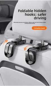 Dual Hook Car <b>Seat</b> Back Hanger, Rotatable Multifunctional Auto Interior <b>Storage</b> Hook - Product Image 4