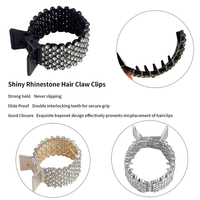 En gros, petites pinces à cheveux en métal avec strass, type pince requin à maintien ferme, pour queue de cheval haute, accessoires capillaires pour femmes