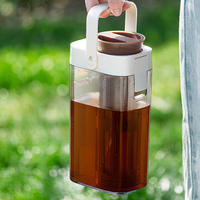 Bouteille isotherme en plastique grande capacité, écologique, pour café infusé à froid et thé aux fruits, avec couvercle, idéale pour la maison – Nouveauté très demandée