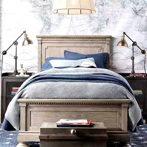 Amerikaans volledig massief houten <span class=keywords><strong>bed</strong></span> voor tienerjongens en -meisjes, 1,2 m modern eenpersoonsbed, op maat gemaakt slaapkamermeubilair - Product Image 1