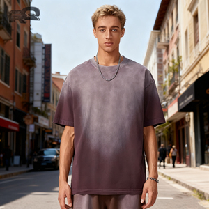 Camiseta Vintage de Lujo para Hombre, 350 g/m², Felpa Francesa, 100% Algodón, Gruesa, Lavada con Ácido, con Logotipo Personalizado con Impresión DTG - Product Image 3