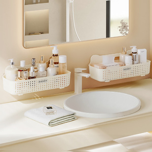 Handy Wall-mounted Bathroom Storage Rack 60X70cm Rectangular Multi-functional Cosmetic Organizer for Home Use - Product Image 1