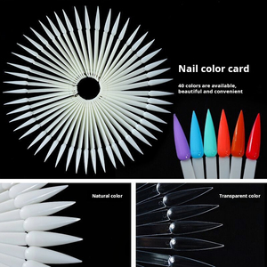 50pcs Acuminate Shaped Full Cover Acrylic <b>Nail</b> Tips Design Finger Use Color Card Pre-designed <b>Nail</b> Polish Colors Customizable - Product Image 4