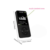 GNLing ZZ-27 64GB BT Mini Tragbarer MP3-Player mit Kopfhörern Ladekabel 1,8-Zoll-Acrylbildschirm USB 2.0 für Musik Hörbücher