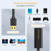 Cable de Extensión USB 3.0 Tipo A Macho a Hembra, Alta Velocidad, Transferencia de Datos de 5 Gbps, Cable Extensor USB