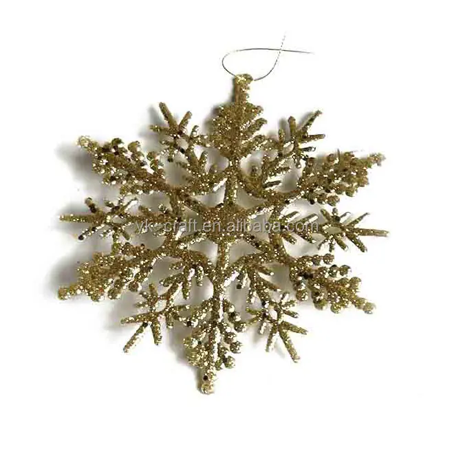 New Arrival Christmas Snowflakes Decor Artificial Sun Pendant Ornament Plastic Snowflake Glittered Hanging Decor