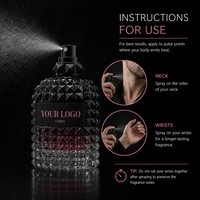 Parfum EDP de luxe pour homme 100 ml, étiquette privée, logo personnalisé noir clouté, parfum oriental boisé intense, longue tenue, OEM ODM