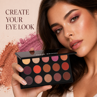 Palette de fards à paupières 15 couleurs, hautement pigmentée, scintillante, mate, nacrée, longue tenue, maquillage quotidien, marque privée