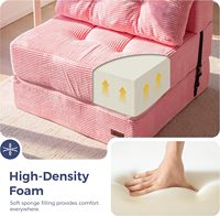 Canapé-lit pliable japonais convertible en tissu, avec mousse haute densité, portable, une place, moderne, chaise longue de sol inclinable, extra confortable