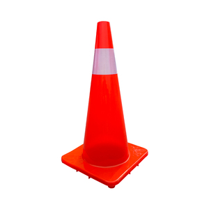 Cono de seguridad vial reflectante de 28 pulgadas, cono de advertencia de plástico PVC, mini cono de tráfico para control de tráfico en la calle - Product Image 4