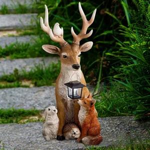 सुंदर हिरण की अगुवाई वाली हल्की प्रतिमा बैटरी संचालित रेसिन बाहरी पैटियो मार्ग क्रिसमस की सजावट के साथ आवासीय उपयोग के लिए आवाज नियंत्रण के साथ - Product Image 5