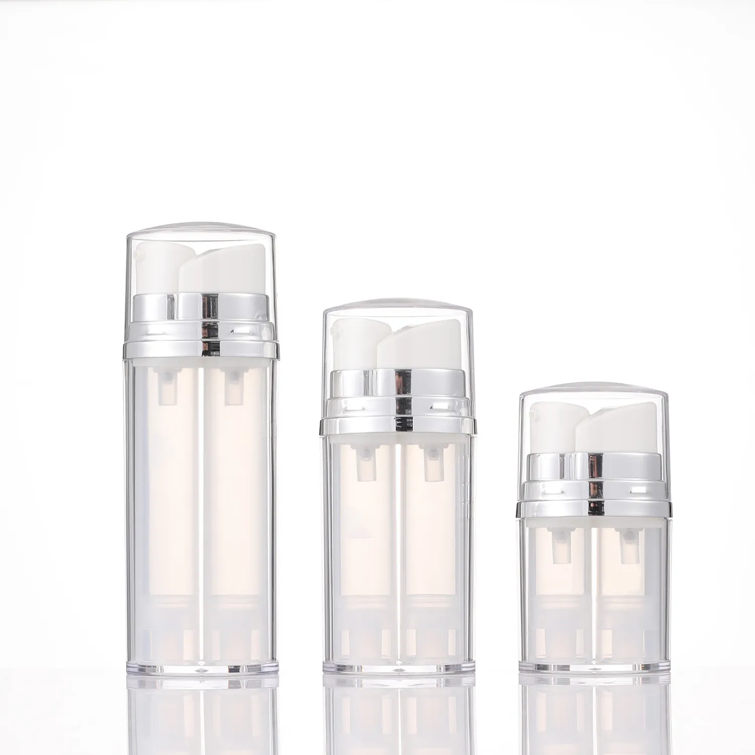 Dubbele Buis Airless Pomp Fles Custom Lege Cosmetische Plastic Nieuw Ontwerp Vierkant Dubbele Kamer 2 In 1 Airless Fles