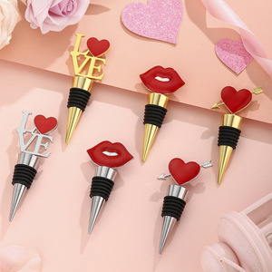 Valentine's Day <b>Wine</b> <b>Stopper</b> Love Heart Lip Shape Zinc Alloy Sealing Bottle <b>Stopper</b> Party Gift - Product Image 4