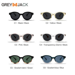 Lunettes de soleil Greyjack à monture ronde, monture en PC, lentille Tac, protection UV400, unisexe pour hommes et femmes - Product Image 1