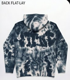 Sudadera con Capucha Extra Grande Personalizada con Lavado Ácido y Tie-Dye |   Sudadera de Felpa de Algodón de 300 g/m² |   Venta al por Mayor de Artículos Personalizados con Impresión Azul Vintage - Product Image 2