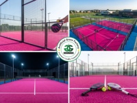 Strukturierter 12mm Padel-Platz Rosa Kunstrasen Outdoor Synthetischer Paddle-Tennis-Rasen UV-beständiger Sportboden Spielplatzrasen Kunststoffteppich