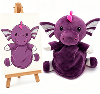 Peluche Dragon Réversible Faite à la Main, Adorable Poupée Personnalisée, Jouet en Peluche Doux, Magnifique Poupée Animale