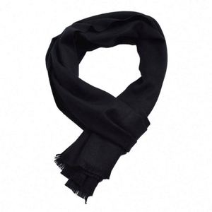 Cross Border Autumn/Winter Bamboo Fiber Woven Water Resistant Men's Monochrome Double-sided <b>Yarn</b>-dyed Scarf Shawl Usa Mairun Usa - Product Image 5
