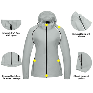 Chaqueta de Ciclismo Impermeable y Cortavientos de Secado Rápido <span class=keywords><strong>para</strong></span> <span class=keywords><strong>Mujer</strong></span>, Ropa de Senderismo Personalizada <span class=keywords><strong>para</strong></span> Exteriores, Chaqueta de Ciclismo de <span class=keywords><strong>Montaña</strong></span> Desmontable - Product Image 4