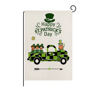 Green St Patrick's Day Nordic Plaid Rectangle Garden <b>Flag</b> Home Irish Festival Polyester <b>Flag</b> for Festival Celebration - Product Image 3
