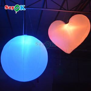 Ballons gonflables en forme de cœur colorés, <span class=keywords><strong>ballon</strong></span> gonflable en forme de cœur avec lumière LED pour fête, événement, <span class=keywords><strong>d</strong></span>écoration de mariage - Product Image 2