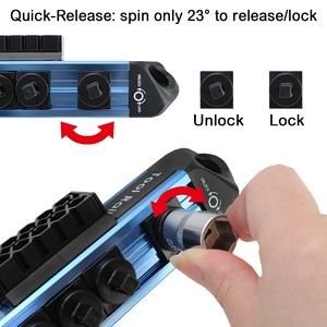 Industrial & DIY Grade Magnetic Aluminum & Plastic Handle Rail Quick Release <b>Socket</b> & Bit <b>Organizer</b> OEM/ODM Customizable - Product Image 6