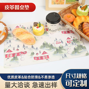 Set de table carré de style nordique, dessin animé, anti-huile, imperméable, antidérapant, écologique, pour usage domestique - Product Image 3