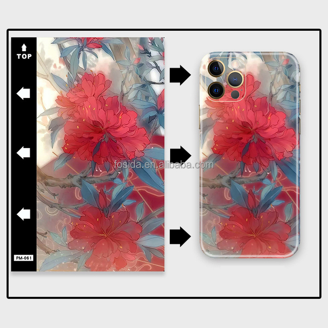 Scratch Prevention Flower Cartoon Animal Car Phone Skins PVC Vinyl Custom Diy Carbon Phone Sticker Charm