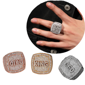 AMBER JEWELS V-10 Unisex 14K Solid <b>Gold</b> Plated Zircon Pave Setting Heart Classic Engagement <b>Cocktail</b> <b>Ring</b> - Product Image 1