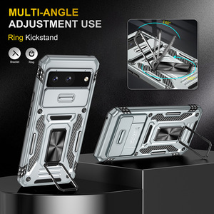 ขายส่งหน้าต่างบานเลื่อนป้องกันกล้องแหวนโลหะKickstand TPUกันกระแทกสําหรับGoogle Pixel 7 8 9 Pro - Product Image 3