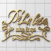 Letras Metálicas Decorativas para Pared, Letras Metálicas Doradas Cepilladas, Letrero de Lujo para Fachada, Letrero para Exteriores, Letras Metálicas Cortadas con Láser