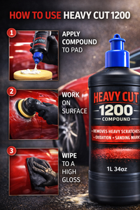 น้ำยาขัดสีรถยนต์ GRAFONEX1200 Heavy Cut Polish Compound คุณภาพพรีเมียม สำหรับแก้ไขรอยขีดข่วนและรอยหมุน ประสิทธิภาพสูง - Product Image 2