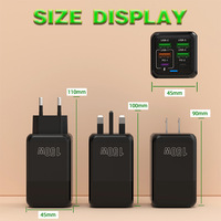 Chargeur de téléphone 150W 35W 4U+2C PD QC3.0 USB-C à charge rapide, adaptateur secteur US EU UK pour OPPO Vivo