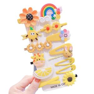 Barrettes à cheveux en résine pour enfants de 3 à 10 <span class=keywords><strong>ans</strong></span>, pour les fêtes quotidiennes, avec des motifs mignons de fleurs, d'arc-en-ciel et d'animaux, couleurs vives, écologiques, style européen - Product Image 1