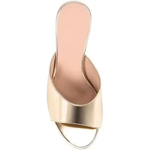 Nouvelle mode de sandales dorées à talons hauts de créateur de luxe sandales compensées d'été chics à bout ouvert pour femmes - Product Image 3