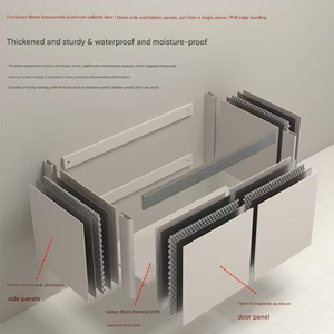 Moderne Personnalisable Haute Qualité Rock Panel LED Miroir Salle De Bains Lavabo Armoire Hôtel Coin Triangle Miroir Armoire Vanité Combo - Product Image 3