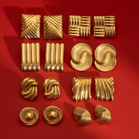 Pendientes Geométricos Elegantes y Discretos de Acero Inoxidable con Baño Electrolítico para Mujer, Estilo Europeo Americano, Joyería de Alta Gama