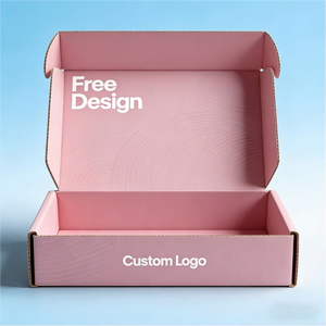 Boîtes d'expédition en carton ondulé <span class=keywords><strong>de</strong></span> haute qualité avec impression <span class=keywords><strong>de</strong></span> logo <span class=keywords><strong>de</strong></span> marque personnalisée, couleur rose, emballages pour envois postaux, boîtes <span class=keywords><strong>aux</strong></span> <span class=keywords><strong>lettres</strong></span> - Product Image 1