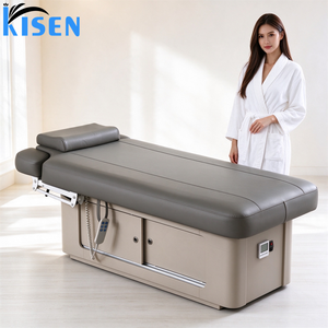 Cama de Tratamiento Eléctrica de Lujo Kisen, Diseño Tradicional en Cuero Sintético, Mesa de Masaje Facial para Salón de Belleza, 2 Motores - Product Image 1
