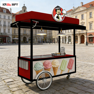 Chariot mobile de vente de gelato en plein air, vente au détail d'aliments, hôtels, boulangeries, salons de crème glacée - Product Image 1