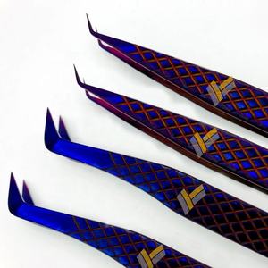 Extensions de cils en acier inoxydable japonais avec logo personnalisé Diamond Grip Pince à épiler plasma professionnelle Utilisation durable des sourcils Violet - Product Image 1