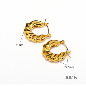 Mode transfrontalière Europe et États-Unis tempérament minoritaire exagéré boucles d'oreilles en forme de U femme titane acier 18K <span class=keywords><strong>g</strong></span> - Product Image 2