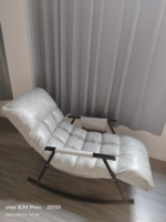 Brun en bois Offre Spéciale/chaise berçante moderne tissu de dossier gris pour le salon