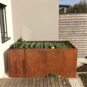 Jardinière décorative en acier Corten pour jardin extérieur découpé au laser - Product Image 1