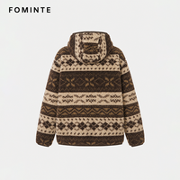 Veste polaire à capuche imprimée motif ethnique, entièrement zippée, en molleton Sherpa, chaude, pour l'hiver, style streetwear, coupe oversize, décontractée