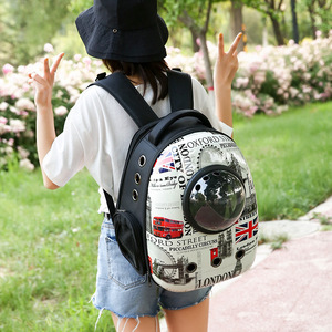 Baolujie Pet <b>Backpack</b> Carrier Round Breathable Cat Bag For Travel With Mesh Design - Product Image 2