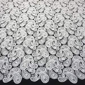 Tissu de broderie blanc africain de haute qualité garniture en dentelle durable robe de mariée perlée avec paillettes brodées en dentelle pour sacs - Product Image 2